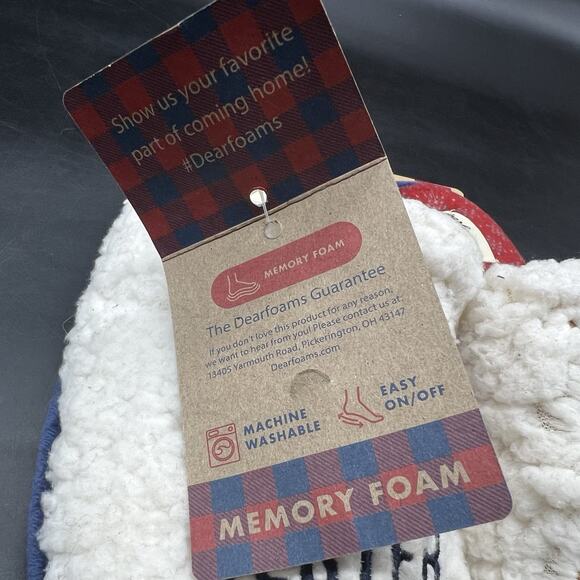 NWT Dearfoams Plush Memory Foam Slippers Womens Med 7-8 Official Cookie Tester - Picture 4 of 9